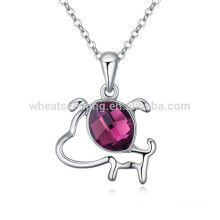 Naughty Dog Necklace Colar Cristal Colar de corrente de prata para meninas